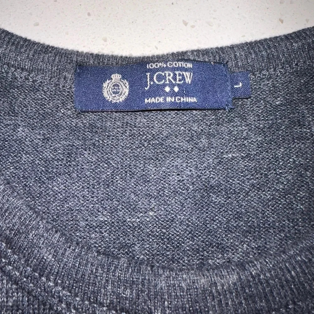 J. Crew Factory Men’s pullover light weight sweater crew neck Large Blue preppy - Picture 3 of 4